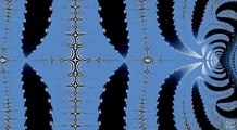 Sky-Blue Biomorph Attractors - fractal zoom