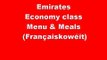 Emirates Economy class menu & meals