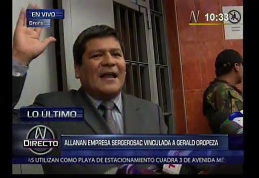 Gerald Oropeza: Policía y Fiscalía incautan equipos de su empresa de limpieza