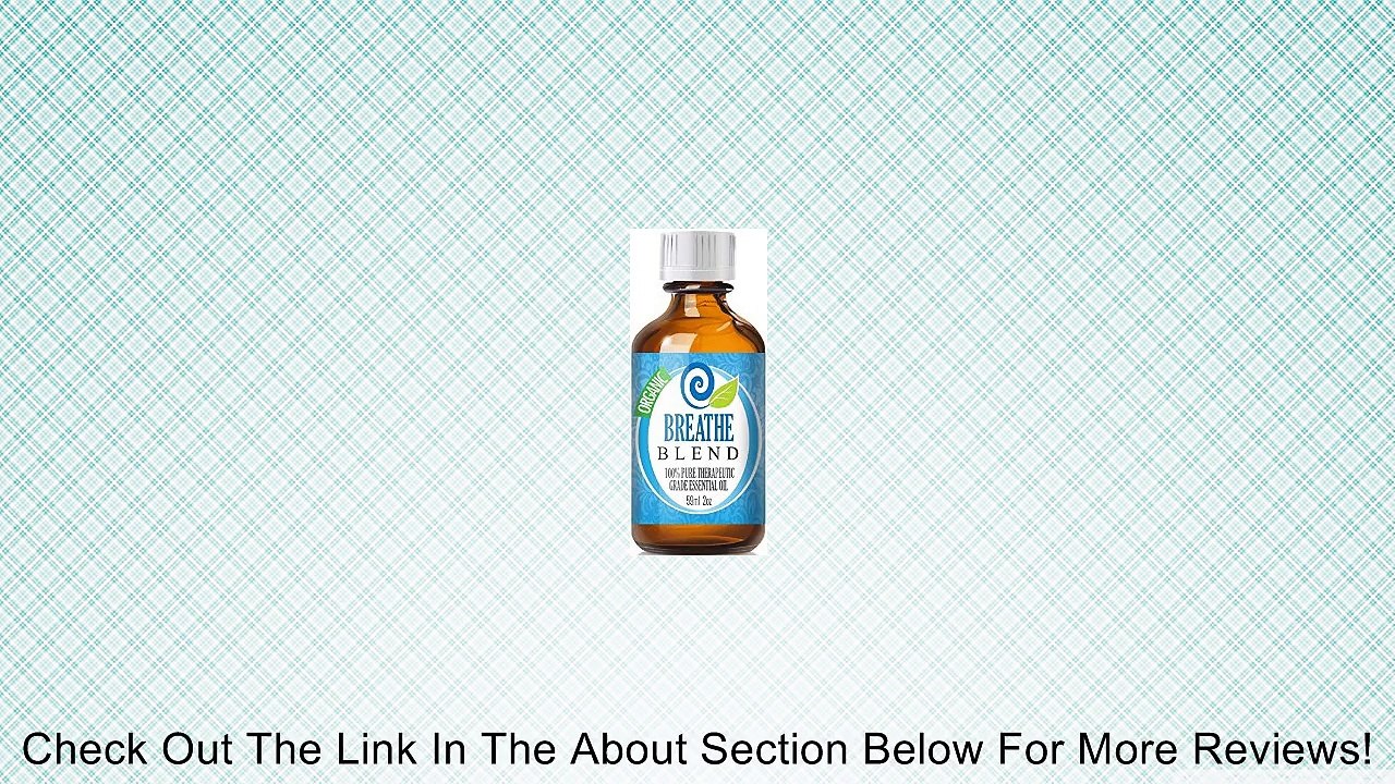 Breathe (Organic, 60ml) 100% Pure, Best Therapeutic Grade - (Peppermint, Rosemary, Lemon & Eucalyptus Blend - Comparable to Doterra Breathe, Young Living Raven, Eden's Exhale, Inhale, Respiratory and Sinus Relief - Breathe Easy / Easier) Review