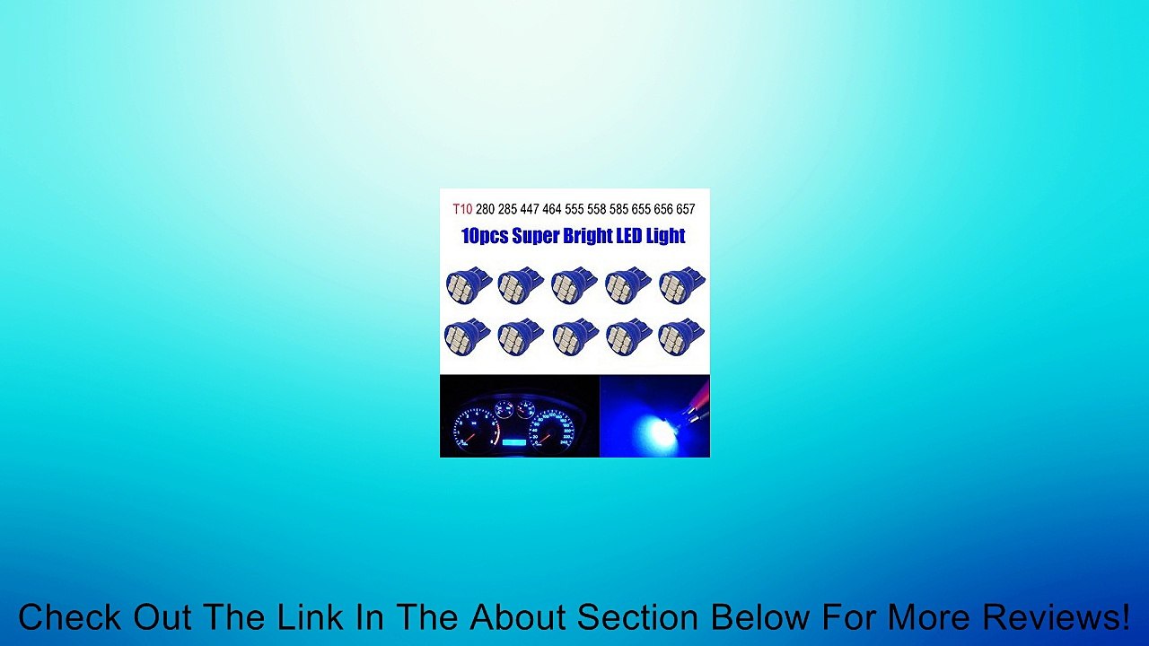 10pcs Blue Super Bright 12v LED 194 Wedge for Ford Instrument Panel Light Bulbs Review