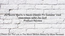 JNTworld Men's V-Neck Classic Fit Sweater Vest sleeveless solid Zip Golf Review