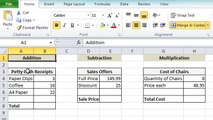 Excel 2010 Tutorial For Beginners #3 - Calculation Basics & Formulas (Microsoft Excel)
