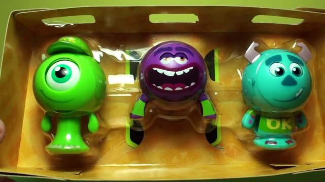 Monster University 3 Roll A Scare Figures, Mike, Art, Sully Pop Up and  Scare Boo toy, Monsters Inc 2