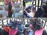 Surveillance Video Captures School Bus Crash