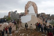 Scène de dévastation au Népal après un séisme
