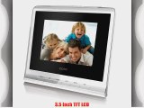 Coby DP356WHT 3.5-Inch Digital Photo Frame with Alarm Clock White