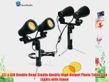 LimoStudio Pack of 2 Double Head LED Light Set for Table Top Studio Portable Lighting Kit with