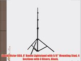 Smith Victor RS8 8' Raven Lightstand with 5/8 Mounting Stud 4 Sections with 3 Risers Black.