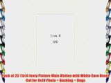 Pack of 25 11x14 Ivory Picture Mats Mattes with White Core Bevel Cut for 8x10 Photo   Backing