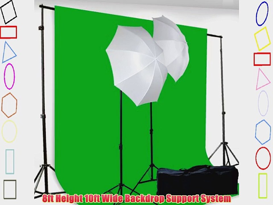 Chromakey Green Screen Kit 400w Photo Video Lighting Kit 6x9 feet Green Screen and Backdrop