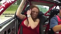 【一瞬です。放送事故？ スーパーカーで揺れすぎて？】 ドリフトが激しいので.....：Hot girls ride in SuperCars !