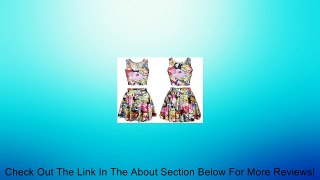 King Ma Womens Digital Print Reversible Crop Top + Skirt 2 Pieces Vintage Clubwear Review