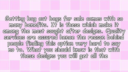 Why You Should Consider Getting Bug Out Bags For Sale