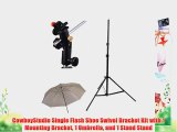 CowboyStudio Single Flash Shoe Swivel Bracket Kit with 1 Mounting Bracket 1 Umbrella and 1