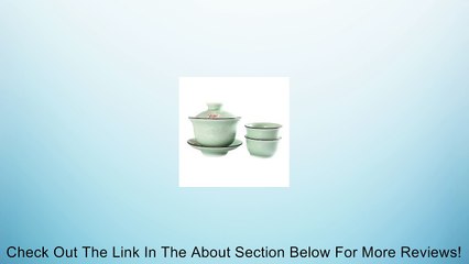 Chinese GongFu Tea Longquan celadon 3D Fish Gaiwan teacup teapot Set (Gaiwan*1Pc+Cups*2Pcs) Review