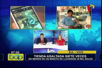 Tienda asaltada siete veces: delincuentes se llevaron más de 30 mil soles en un minuto