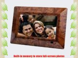 Impecca DFM-750 7 3-in-1 Digital Photo Frame with 16:9 Aspect Ratio Built in Speakers Wood