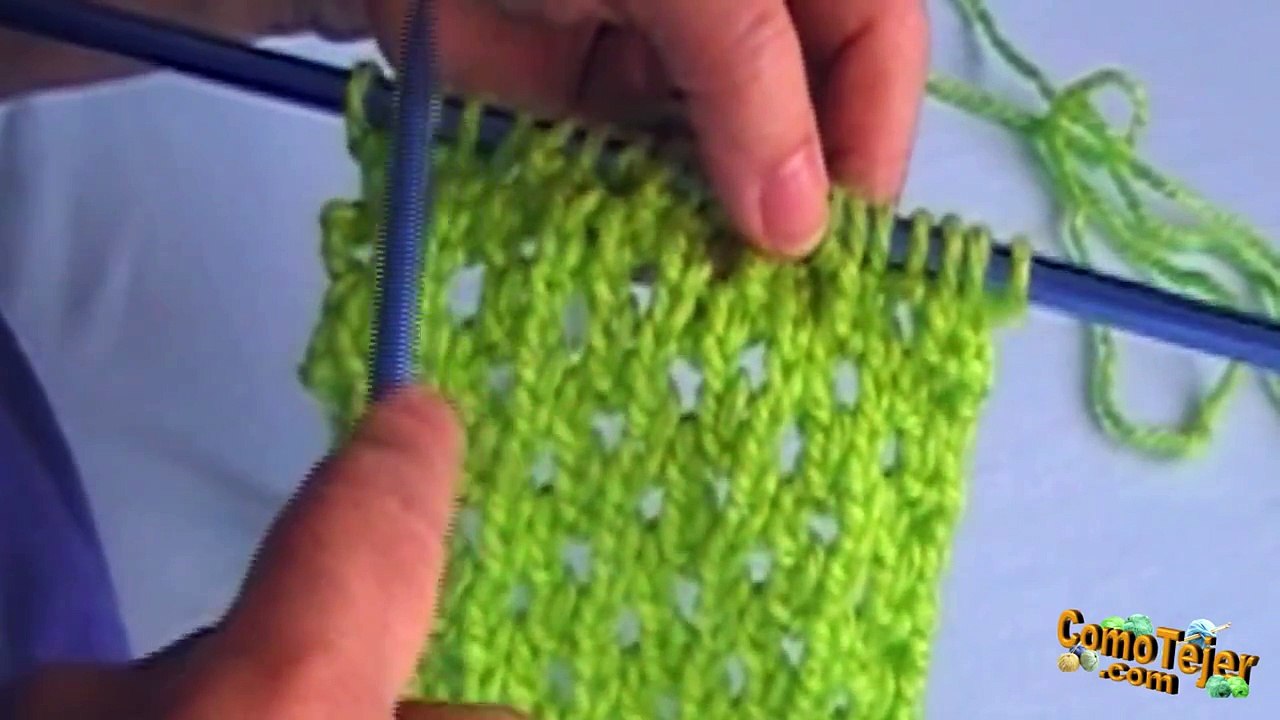 Como Tejer Punto Malla Bordada 2 Agujas (94)