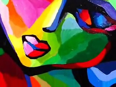 Painting Original Abstract Portrait in acrylics by artist Martina Shapiro