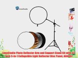 LimoStudio Photo Reflector Arm and Support Stand Kit with 43 inch 5-in-1 Collapsible Light