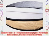 StudioPRO 32in 5 in 1 Collapsible Photography Disc Photo Studio Reflector Silver/Translucent/Gold/Black/White