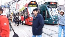 Tram Strassenbahn Freiburg 16-1-2013.