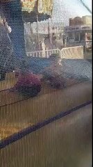 Rihanna having fun in the Bouncy House