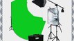 10 x 12 Chromakey Green Screen Background Support Stand 2400 Watt Photography Studio Lights