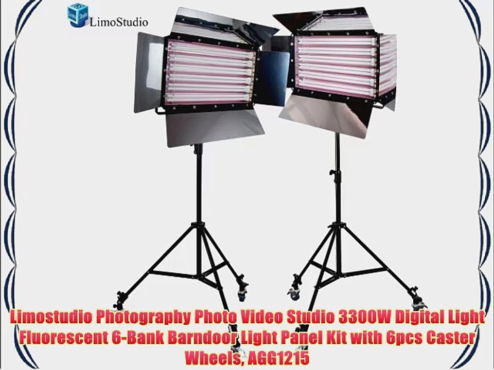 Limostudio Photography Photo Video Studio 3300W Digital Light Fluorescent 6-Bank Barndoor Light
