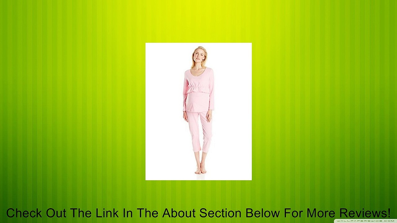 Japanese Weekend Women's Maternity Nursing Ruffle Top with Crop Pants Pajama Set Review