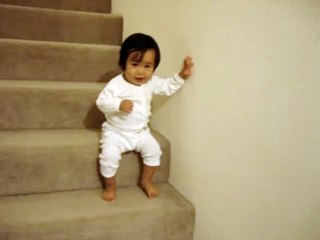 çocuğun merdivenden iniş görüntüleri youtube da 12 milyon izlendi.15 months old Eva going down the stairs