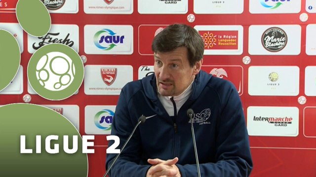 Conférence de presse Nîmes Olympique - US Créteil-Lusitanos (0-1) : José PASQUALETTI (NIMES) - Thierry FROGER (USCL) - 2014/2015