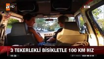 3 tekerlekli bisikletle 100 kilometre hız yapmaya kalktılar sonu böyle bitti