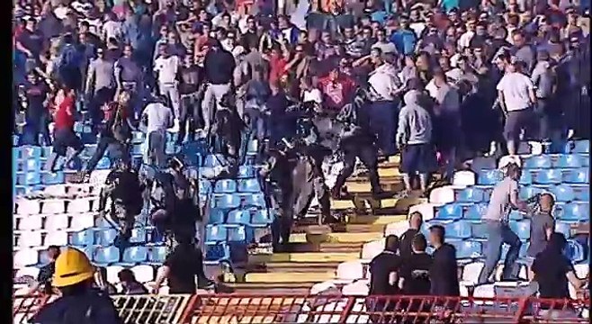 Partizan Belgrade v Red Star Belgrade was delayed as ultras clashed with riot police