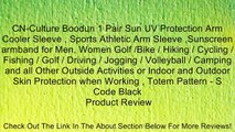 CN-Culture Boodun 1 Pair Sun UV Protection Arm Cooler Sleeve , Sports Athletic Arm Sleeve ,Sunscreen armband for Men, Women Golf /Bike / Hiking / Cycling / Fishing / Golf / Driving / Jogging / Volleyball / Camping and all Other Outside Activities or Indoo