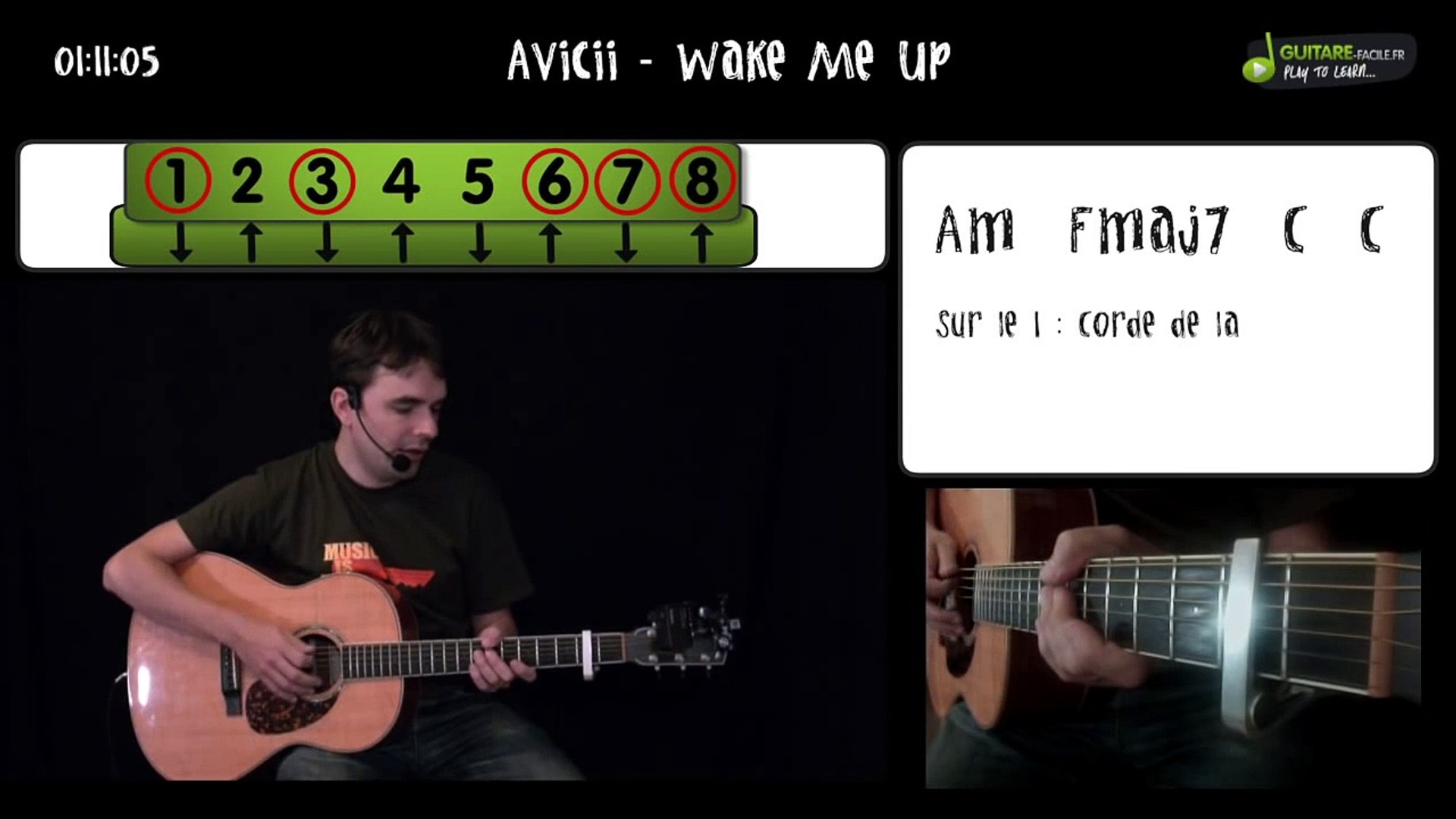Apprendre à la guitare - Wake Me Up de Avicii - en 3 minutes - Vidéo  Dailymotion