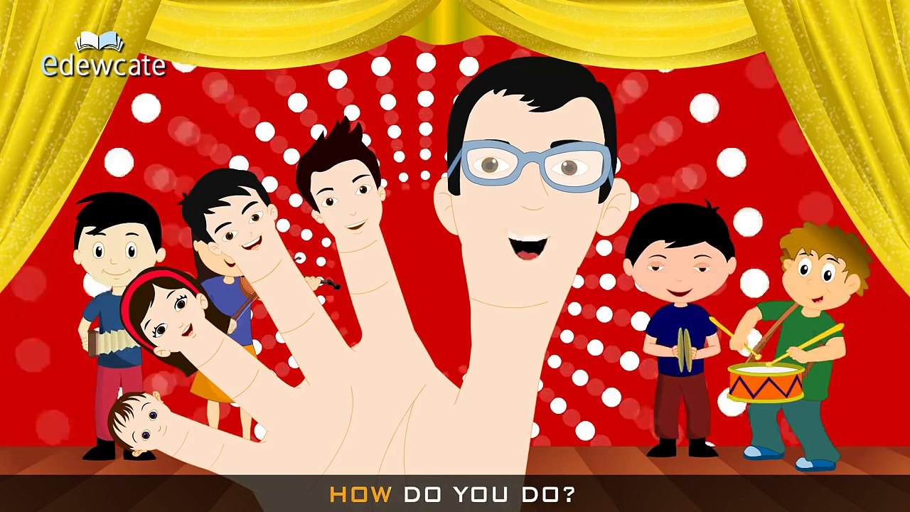 Edewcate english rhymes The Finger Family Nursery Rhyme with New