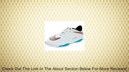 Nike Kids Jr Hypervenom Phelon TF White/Bl Lagoon/Ttl Crmsn/Blk Turf Soccer Shoe 4.5 Kids US Review