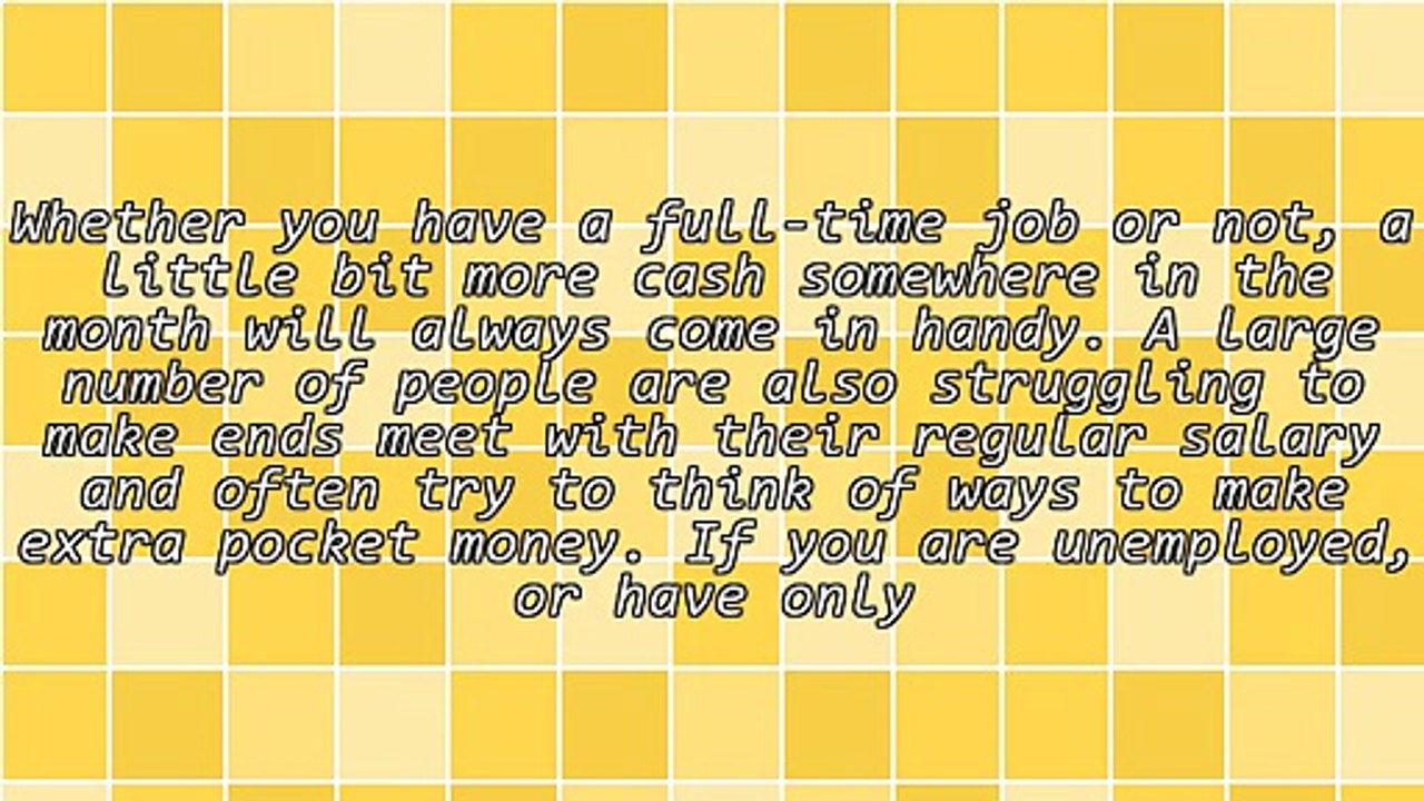 Making Extra Pocket Money To Help Support Your Family