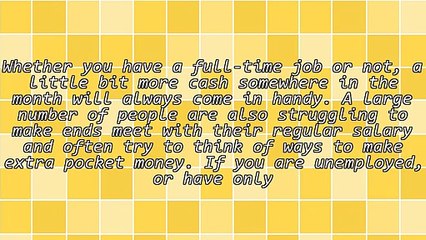 Making Extra Pocket Money To Help Support Your Family