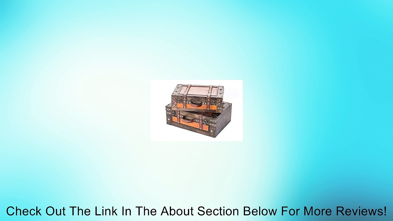 Set of 2 Vintage Style Wood Decorative Suitcases - By Trademark Innovations Review