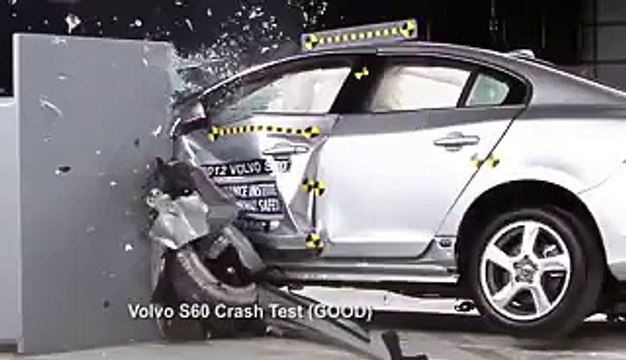 Small overlap front crash tests for selected 2015 TOP SAFETY PICK+ award winners Volvo S60 - Video Dailymotion