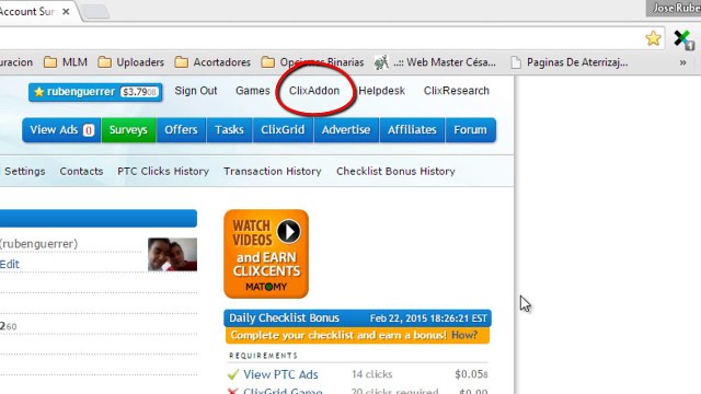 Otras herramientas en ClixSense
