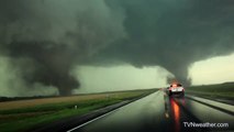 NEW VIDEO:  Two simultaneous violent tornadoes in northeast Nebraska - June 16, 2014