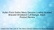 Xiufen Punk Gothic Mens Genuine Leather Braided Bracelet Wristband Cuff Bangle, Black Review