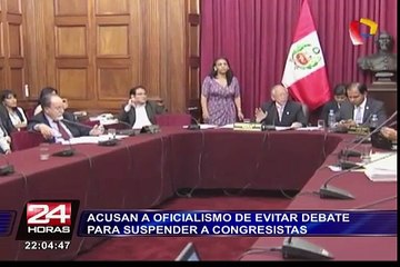 Fujimoristas acusan a oficialismo de evitar debate para suspender a congresistas