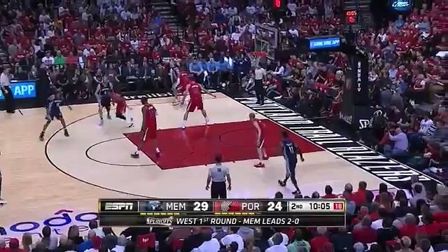 Kosta Koufos Amazing Dunk _ Grizzlies vs Blazers _ Game 3 _ April 25, 2015 _ NBA Playoffs