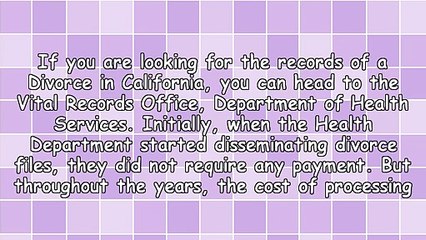 California Public Divorce Records