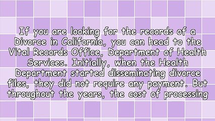 California Public Divorce Records